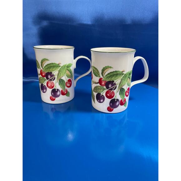 Lascelles Classic Collection Cherry Design Coffee Mugs Made in England - Picture 2 of 6